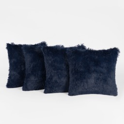 OHS 4 Pack Fluffy Cushion Covers, Navy - 45 x 45cm - thumbnail 3