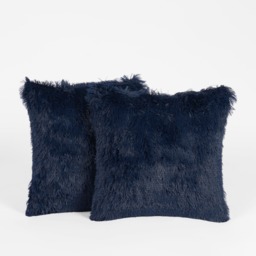 OHS 4 Pack Fluffy Cushion Covers, Navy - 45 x 45cm - thumbnail 2