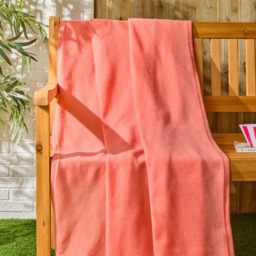 OHS Plain Fleece Throw, Coral - 200 x 240cm
