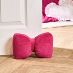 OHS Matte Velvet Bow Doorstop - Hot Pink - thumbnail 1