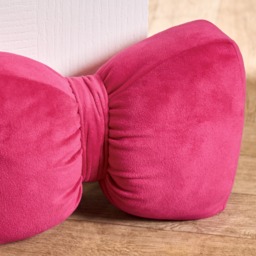 OHS Matte Velvet Bow Doorstop - Hot Pink - thumbnail 2