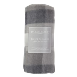 OHS Tartan Check Fleece Throw, Grey - 150 x 200cm - thumbnail 5