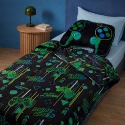 OHS Gaming 4.5 Tog Coverless Duvet & Filled Pillow Set, Navy - Single - thumbnail 4