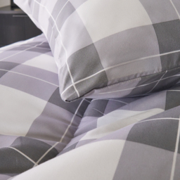 OHS Gingham Coverless 10.5 Tog Duvet & Pillowcases, Grey - Double - thumbnail 3