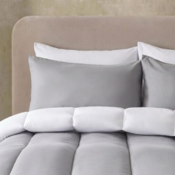 OHS Coverless 10.5 Tog Reversible Duvet Set, Grey/White - Double - thumbnail 2