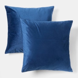 OHS 2 Pack Matte Velvet Cushion Covers, Navy - 45 x 45cm - thumbnail 3