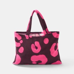 OHS Abstract Leopard Print Beach Towel in a Bag - Burgundy - thumbnail 4