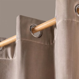 OHS Thermal Velvet Eyelet Curtains, Natural - 66 x 90in - thumbnail 4