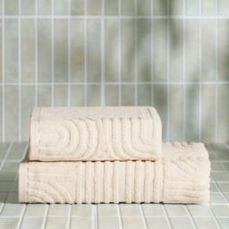 OHS Jacquard Texture Arches Towel, Cream - Hand Towel - thumbnail 3