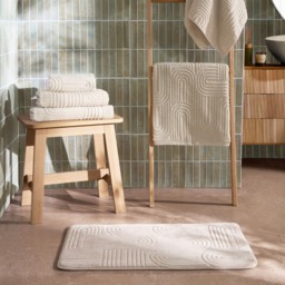 OHS Jacquard Texture Arches Towel, Cream - Hand Towel - thumbnail 2
