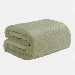 OHS Waffle Fleece Throw, Sage - 200 x 240cm - thumbnail 2