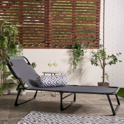 OHS Adjustable Sun Lounger - Grey