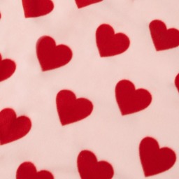 OHS Heart Print Fleece Throw - Pink/Red - thumbnail 4