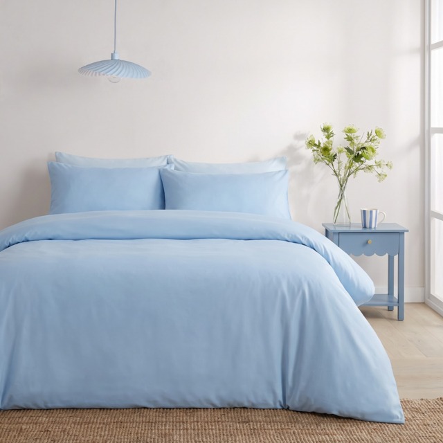 OHS Plain Duvet Cover Set, Dusky Blue - Single - image 1