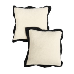 OHS 2 Pack Oxford Boucle Cushion Cover, White/ Black - 45 x 45cm - thumbnail 3