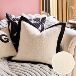 OHS 2 Pack Oxford Boucle Cushion Cover, White/ Black - 45 x 45cm - thumbnail 1