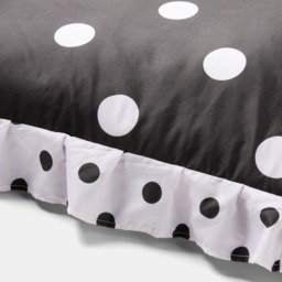 OHS Polka Dot Frill Edge Bolster Pillow - Monochrome - thumbnail 4
