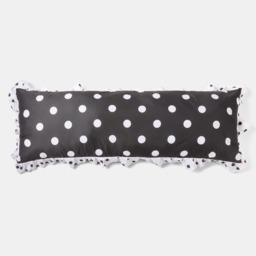 OHS Polka Dot Frill Edge Bolster Pillow - Monochrome - thumbnail 2