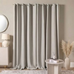"OHS Eyelet Blackout Curtains - Silver, 90"" X 90""" - thumbnail 2
