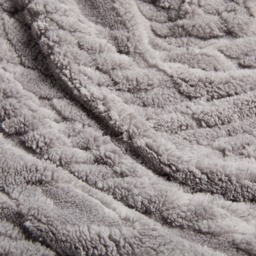 OHS Cable Knit Sherpa Throw, Grey - 180 x 210cm - thumbnail 3