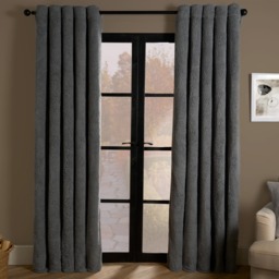 "OHS Teddy Thermal Curtains, Grey  - 90 x 90""" - thumbnail 2