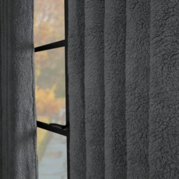 "OHS Teddy Thermal Curtains, Grey  - 90 x 90""" - thumbnail 3