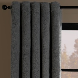 "OHS Teddy Thermal Curtains, Grey  - 90 x 90""" - thumbnail 4