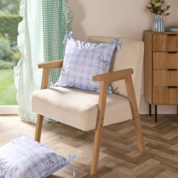 OHS 4 Pack Bow Gingham Print Cushion Covers - Blue - thumbnail 1
