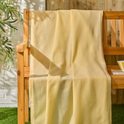 OHS Plain Fleece Throw, Lemon - 200 x 240cm - thumbnail 1