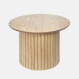 OHS Madison Ribbed Round Coffee Table - Light Wood - thumbnail 2