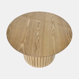 OHS Madison Ribbed Round Coffee Table - Light Wood - thumbnail 3