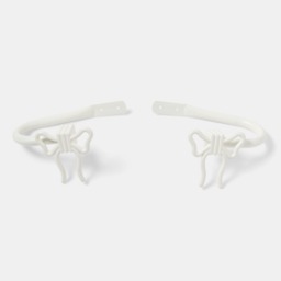 OHS 2 Pack Bow Curtain Rod Tie Backs - Cream - thumbnail 2