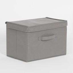 OHS Foldable Fabric Storage Box With Lid - Grey - thumbnail 5