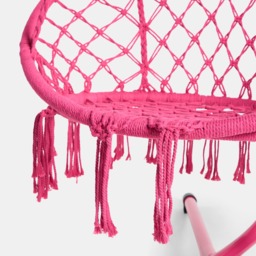 OHS Macrame Knotted Swing Chair - Hot Pink - thumbnail 5