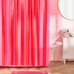 OHS Striped Shower Curtain - Pink - thumbnail 1