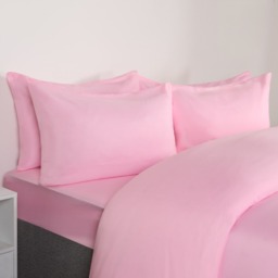 OHS 2 Pack Plain Dyed Housewife Pillowcases - Pink - thumbnail 2