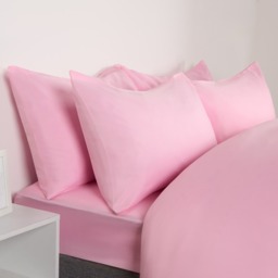 OHS 2 Pack Plain Dyed Housewife Pillowcases - Pink - thumbnail 1