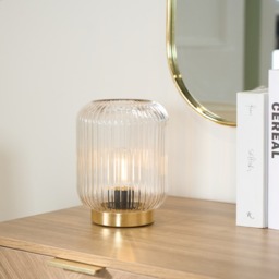 OHS Glass Battery Operated Table Lamp - Clear
