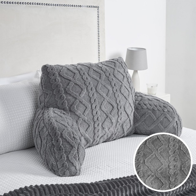OHS Cable Knit Cuddle Cushion - Grey - image 1