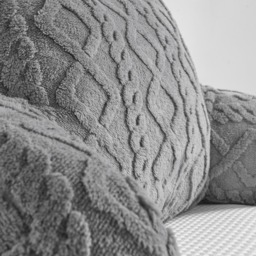 OHS Cable Knit Cuddle Cushion - Grey - thumbnail 3