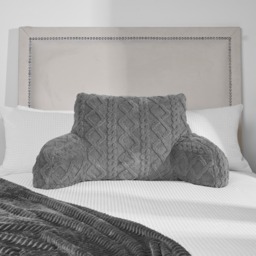 OHS Cable Knit Cuddle Cushion - Grey - thumbnail 2