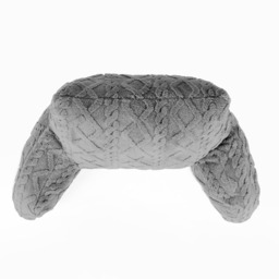 OHS Cable Knit Cuddle Cushion - Grey - thumbnail 4
