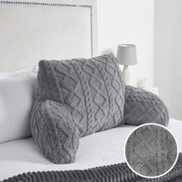 OHS Cable Knit Cuddle Cushion - Grey