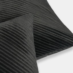 OHS 2 Pack Pleated Velvet Cushion Covers, Black - 45 x  45cm - thumbnail 5