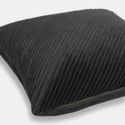 OHS 2 Pack Pleated Velvet Cushion Covers, Black - 45 x  45cm - thumbnail 3