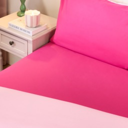 OHS Plain Dyed Fitted Sheet, Hot Pink - Double - thumbnail 3