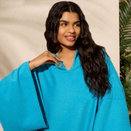 OHS Adult Towel Poncho - Sea Blue - thumbnail 4
