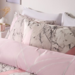 OHS Abstract Geometric Marble Print Duvet Cover Set, Blush - King - thumbnail 3