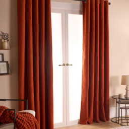 OHS Bouclé Eyelet Blackout Curtains, Rust - 66 x 72in - thumbnail 2