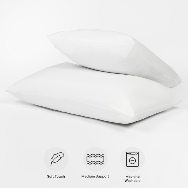 OHS Soft Touch Pillows, White - 2 Pack - image 1